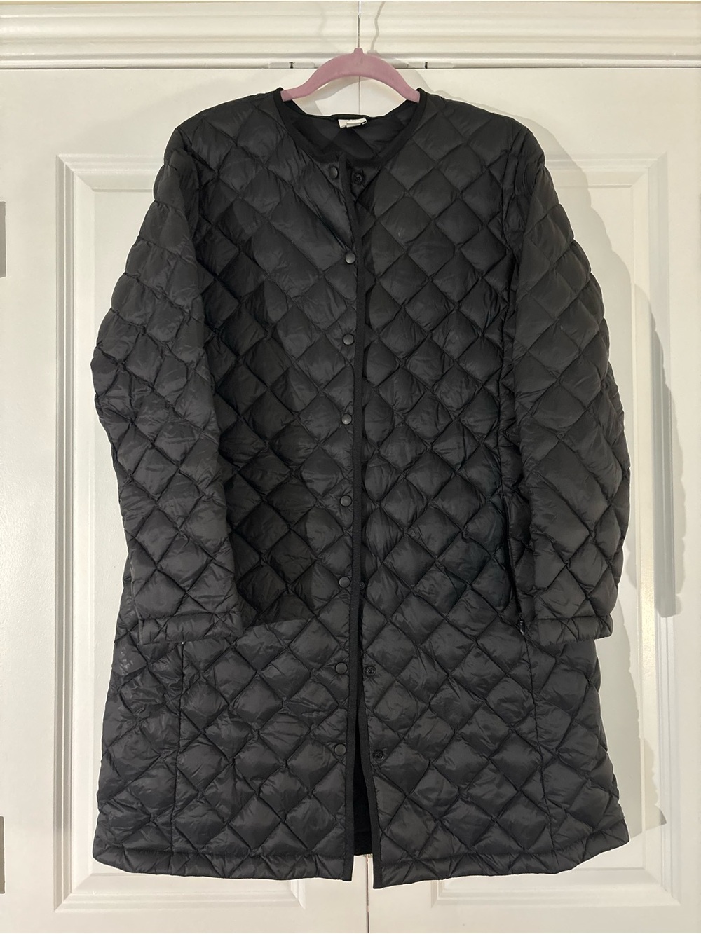 J. Jill Black Quilted Long Puffer Coat